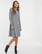 Y.a.s Rib Knitted Mini Dress-gray