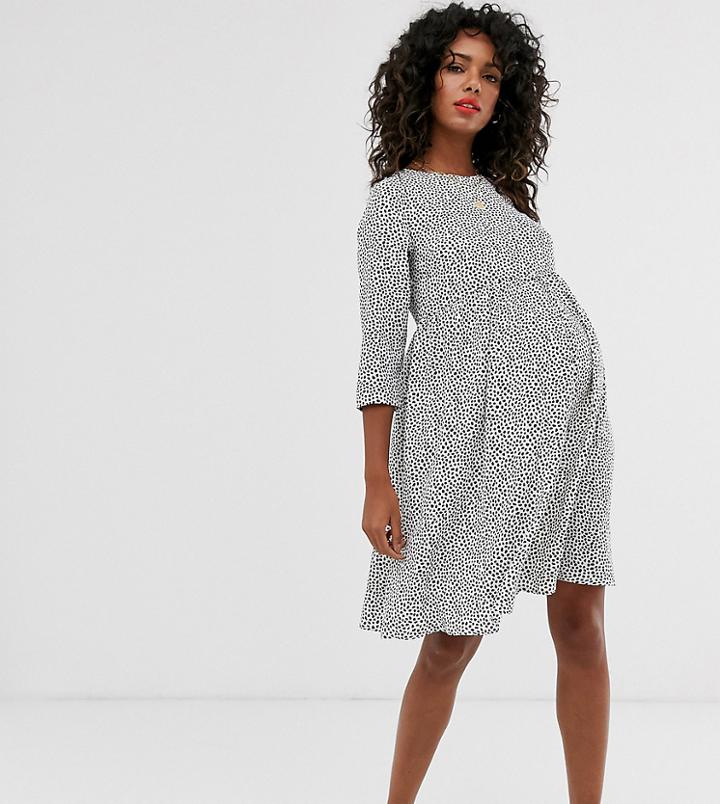 Glamorous Bloom Skater Dress In Polka Dot-cream