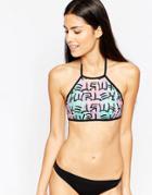 Hurley Surf & Enjoy Crop Halter Bikini Top - Black