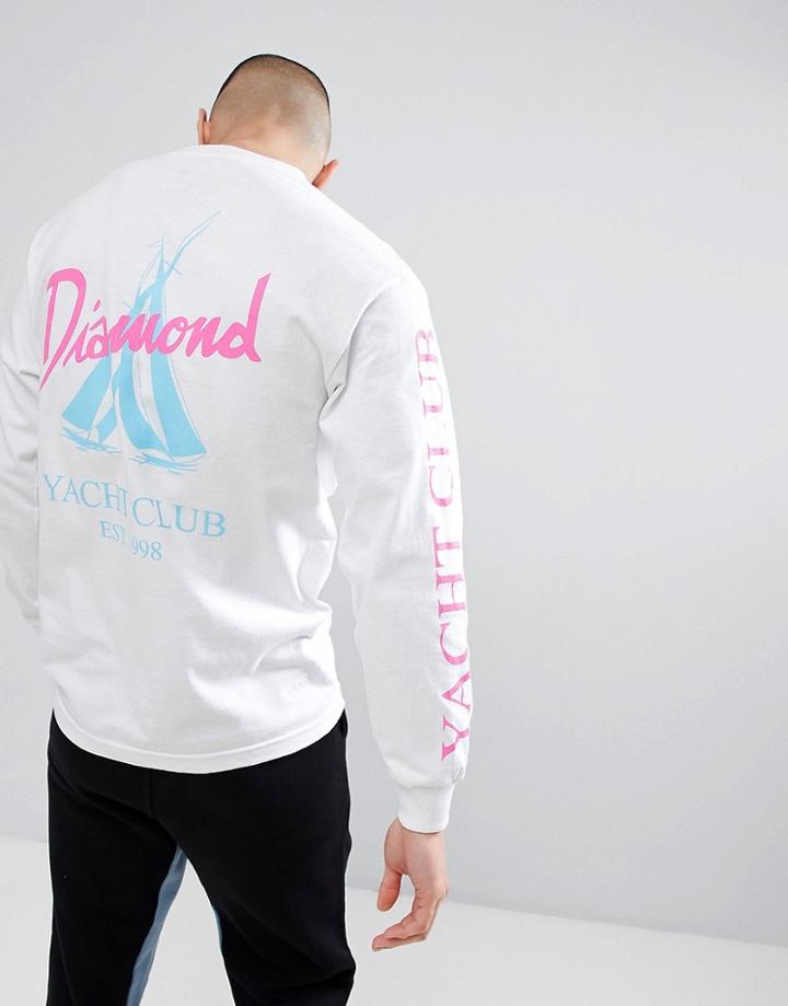 Diamond Supply Voyage Long Sleeve T-shirt In White - White
