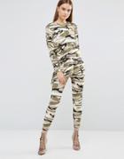 Ax Paris Supersoft Camo Printed Suit - Green