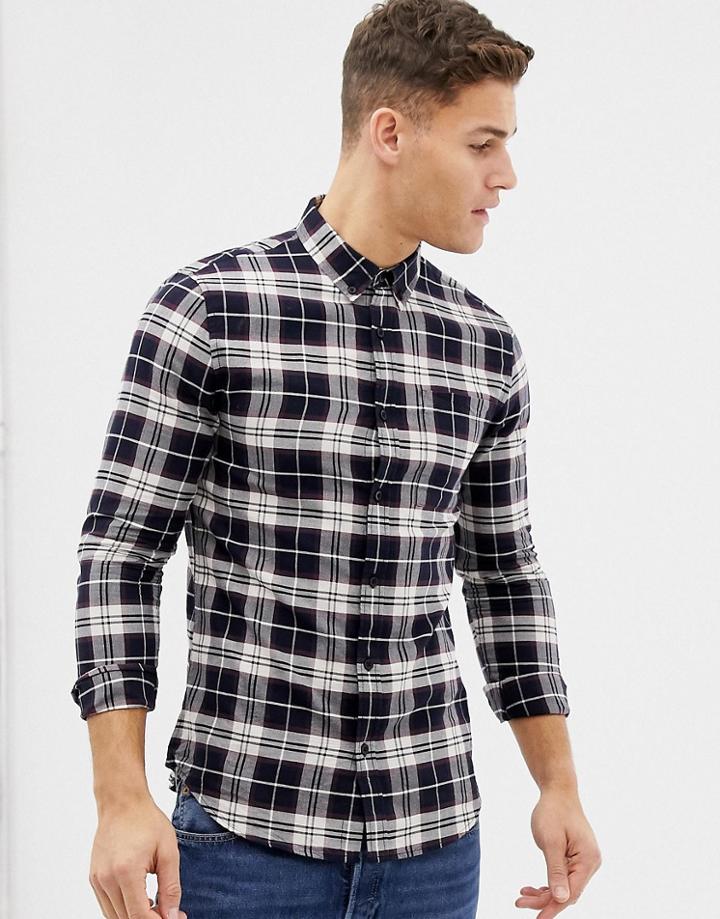 New Look Oxford Shirt In Black Check - Black