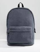 Asos Backpack In Gray Fleece - Gray