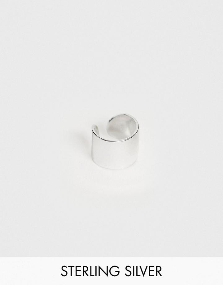 Asos Design Sterling Silver Ear Cuff In Silver