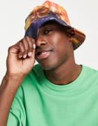 Kangol Bucket Hat In Yellow Orange And Blue Tie Dye-multi