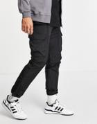 Only & Sons Nylon Cargo Pants With Belt In Black