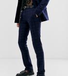 Twisted Tailor Super Skinny Suit Pants In Check-navy