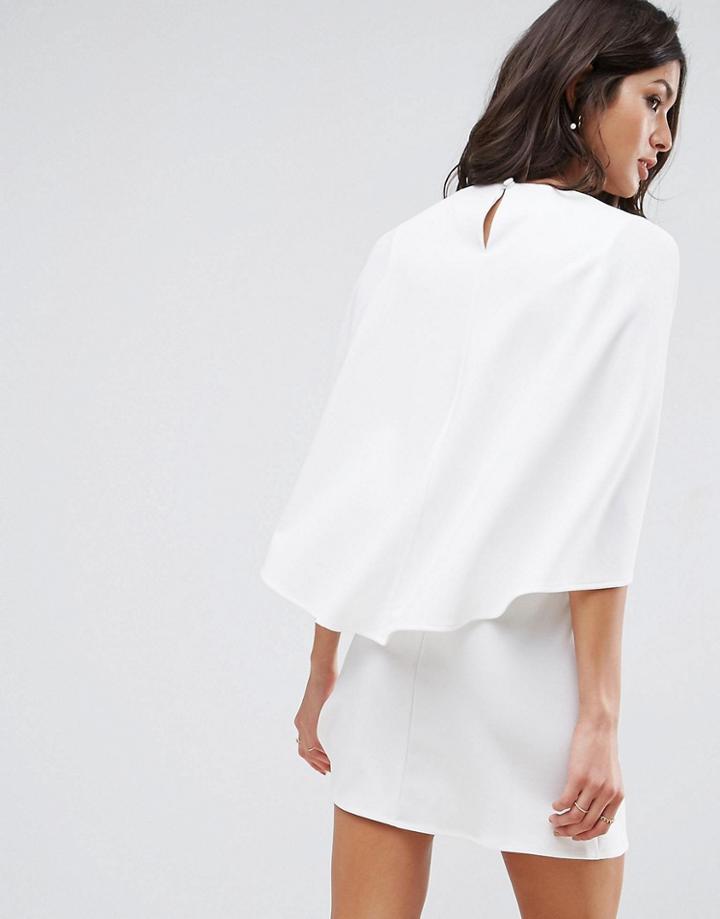 Asos Cape Back Mini Shift Dress - White