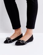 Coco Wren Pointed Ballet Flats-black