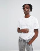 Champion T-shirt With All Over Logo Print In White - White