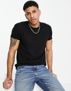 Topman Longline T-shirt In Black
