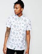 Wasted Youth 90's Pattern Shirt Short Sleeve - White