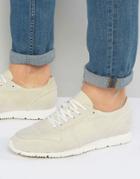 Asos Retro Sneakers In Relaxed Off White Faux Suede - White
