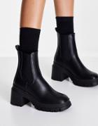 Asos Design Rio Mid-heeled Chelsea Boots In Black
