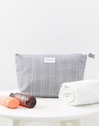 Asos Design Toiletry Bag With Check Design-multi