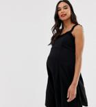 New Look Maternity Ruffle Edge Sundress In Black - Black