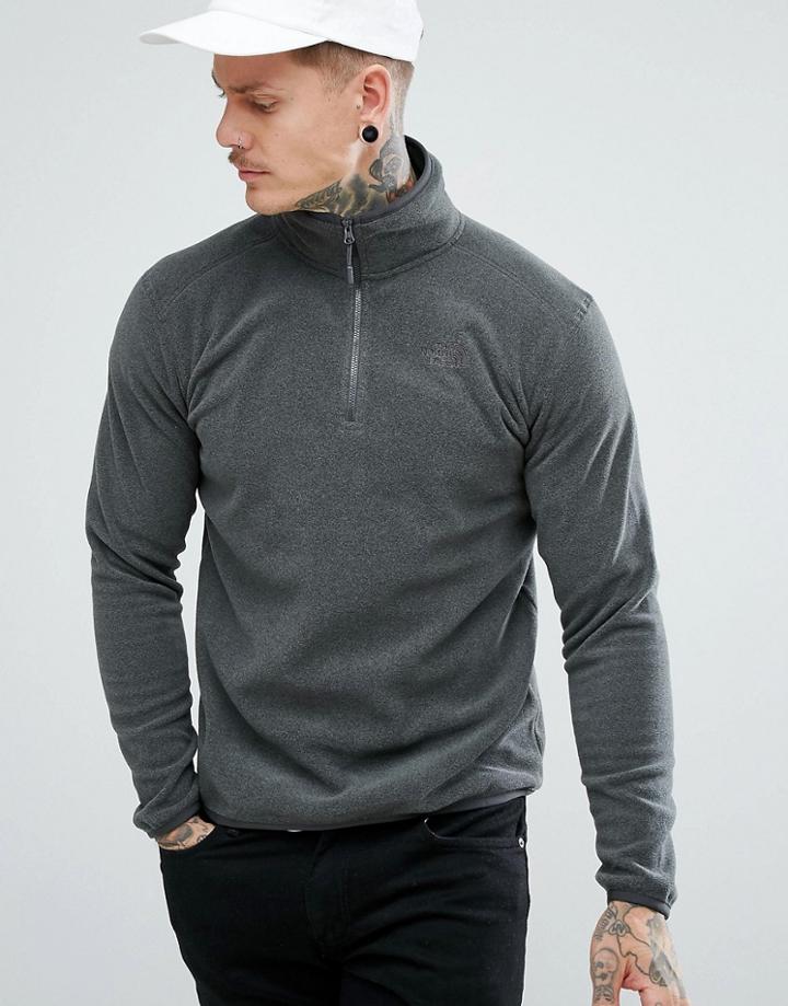 The North Face Glacier 1/4 Zip Fleece In Dark Gray - Gray
