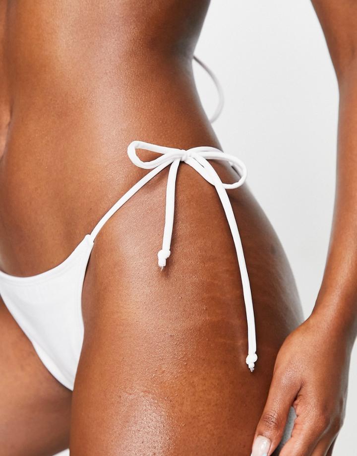 Brave Soul Bikini Bottom With Tie Side In White