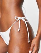 Brave Soul Bikini Bottom With Tie Side In White