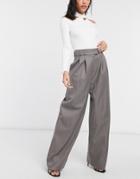 Topshop Tailored Pleated Pants In Mocha-brown