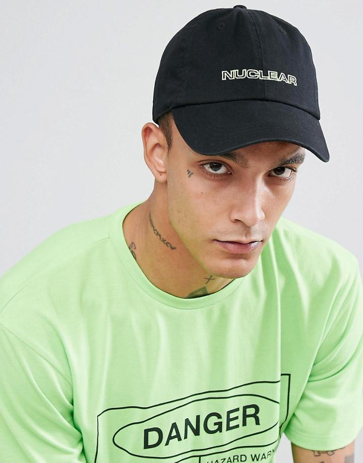 Granted Baseball Cap In Black With Nuclear Embroidery - Black