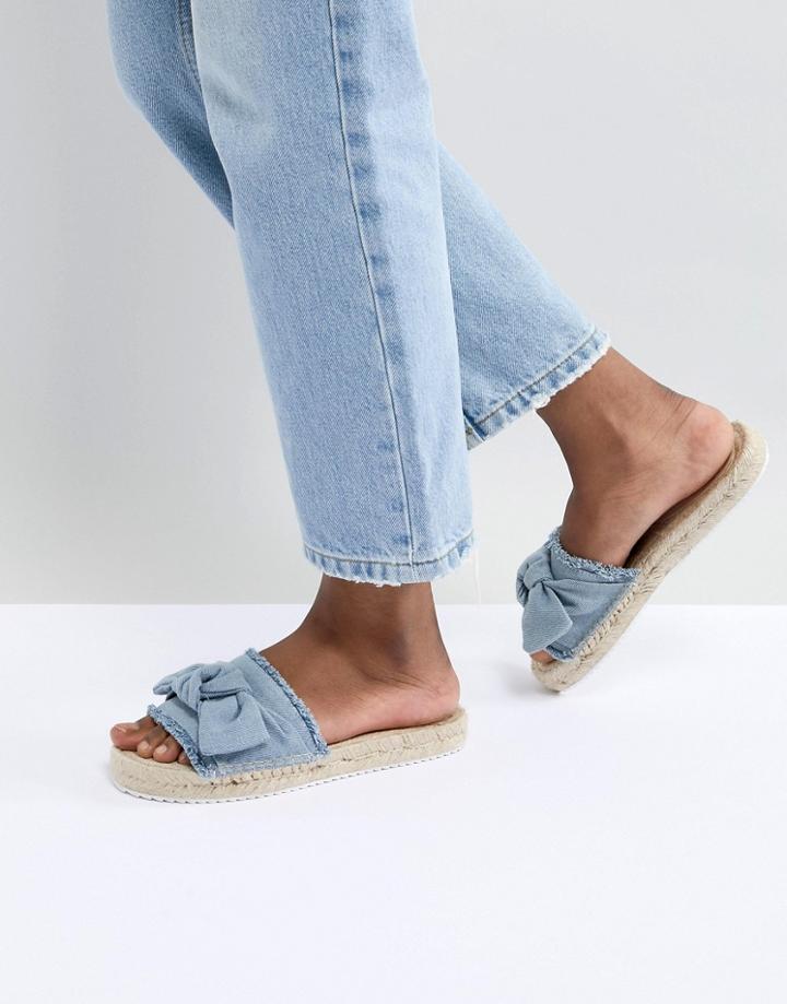 Miss Selfridge Bow Espadrille - Blue