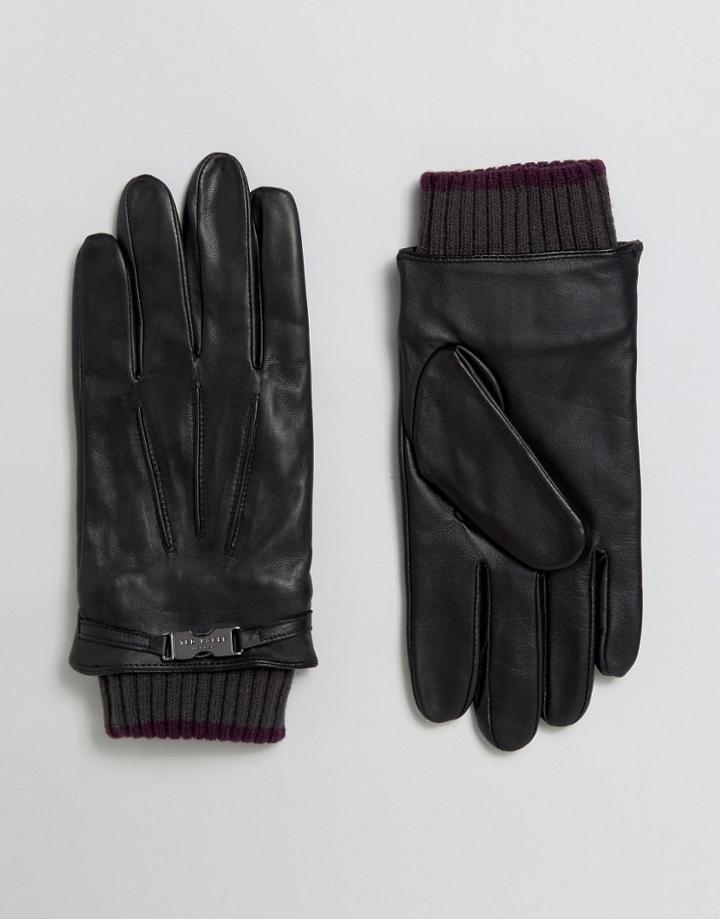 Ted Baker Gloves In Leather - Black