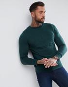 Threadbare Raised Print Crew Neck Sweat - Green