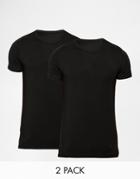 Jack & Jones 2 Pack T-shirts In Regular Fit - Black