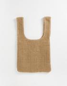 Asos Design Tote Shopper In Natural Straw-neutral