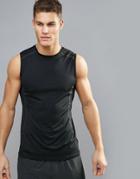 New Look Sport Stretch Tank In Black - Black