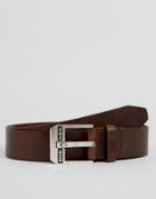 Diesel Bluestar Leather Belt In Brown - Brown