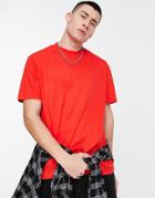 Asos Design Relaxed Fit T-shirt In Red