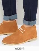 Asos Desert Boots In Tan Suede - Wide Fit Available - Tan