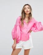 Pearl Baloon Sleeve Shirt - Multi