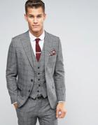 Rudie Slim Fit Suit Jacket In Prince Of Wales Check - Black
