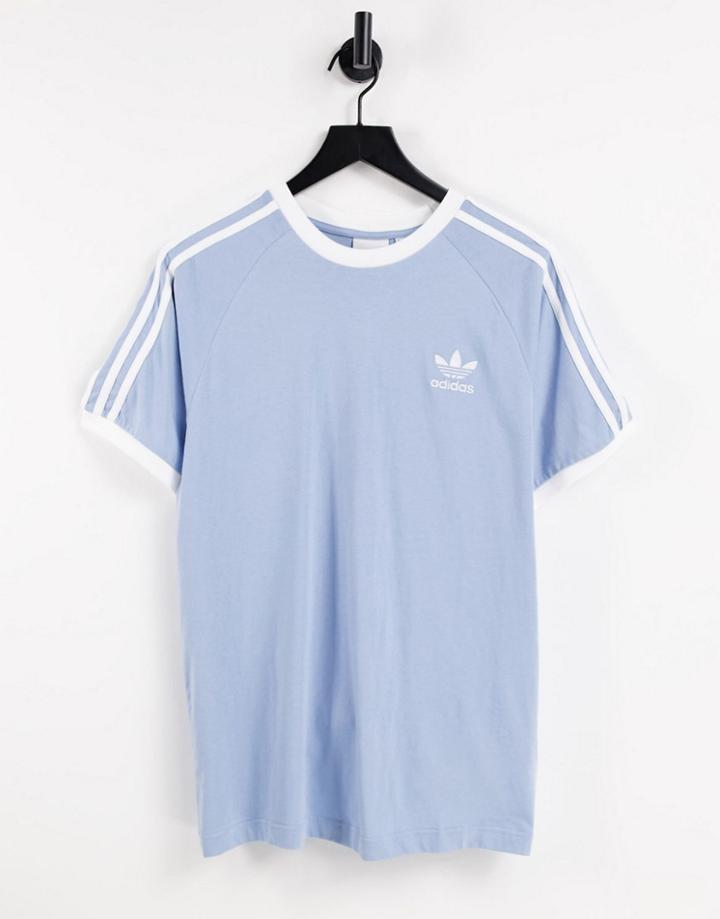 Adidas Originals Adicolor Three Stripe T-shirt In Blue-multi