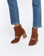 Asos Revati Premium Suede Ankle Boots - Brown