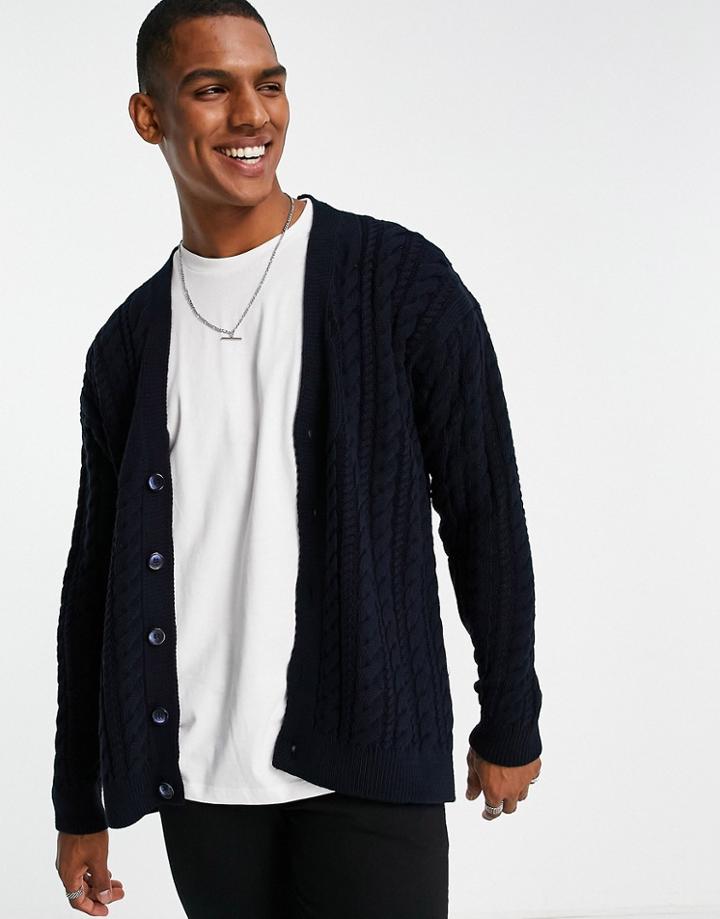 Bolongaro Trevor Knitted Cardigan In Black-gray