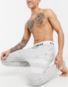 Le Breve Mix And Match Lounge Sweatpants In Gray Stripe-black