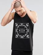Asos Relaxed Tank With Bandana Print - Black