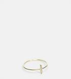 Kingsley Ryan Curve Pave Bar Ring In Sterling Silver Gold Plate