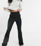 Asos Design Tall Slim Kick Flare Pants With Seams In Black
