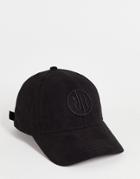 River Island Suede Cap In Black