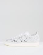 Adidas Originals White Gazelle Cut Out Sneakers - White