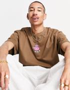 Weekday Oversize Printed T-shirt In Brown