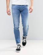 Diesel Sleenker Skinny Jean 0852v Light Wash - Blue