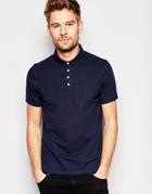 Selected Homme Polo Shirt With Snaps - Navy