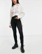 Jdy Jona High Waisted Skinny Jeans In Black