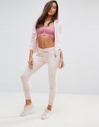 Lipsy Marl Velour Joggers - Pink